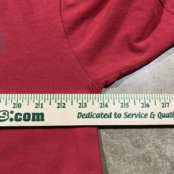 VTG Y2K B.U.M. Equipment BE Logo Tee Red Metallic Grid Graphic Shirt L - Picture 12 of 13